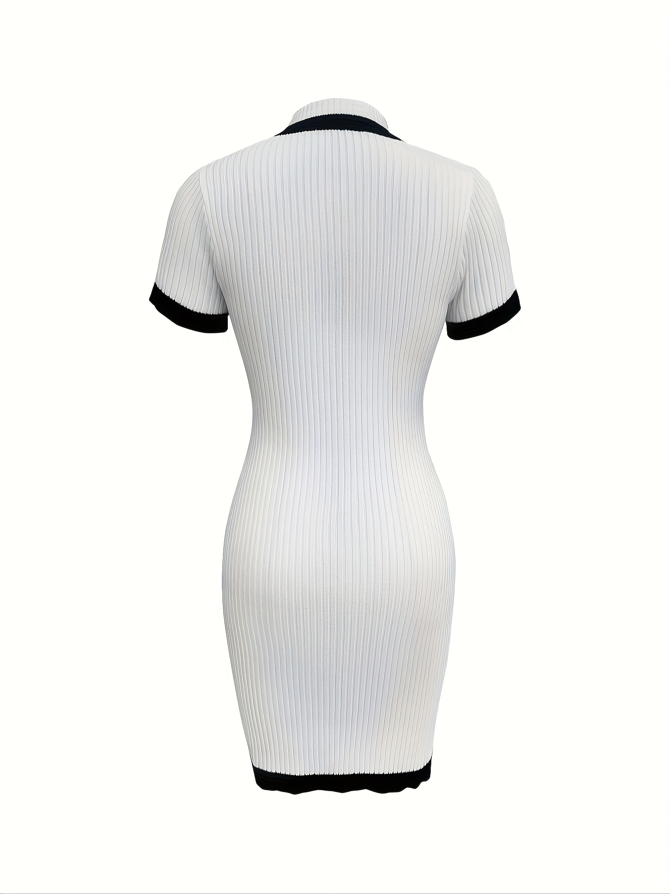Bodycon Dress with Ribbed And Contrasting Trim