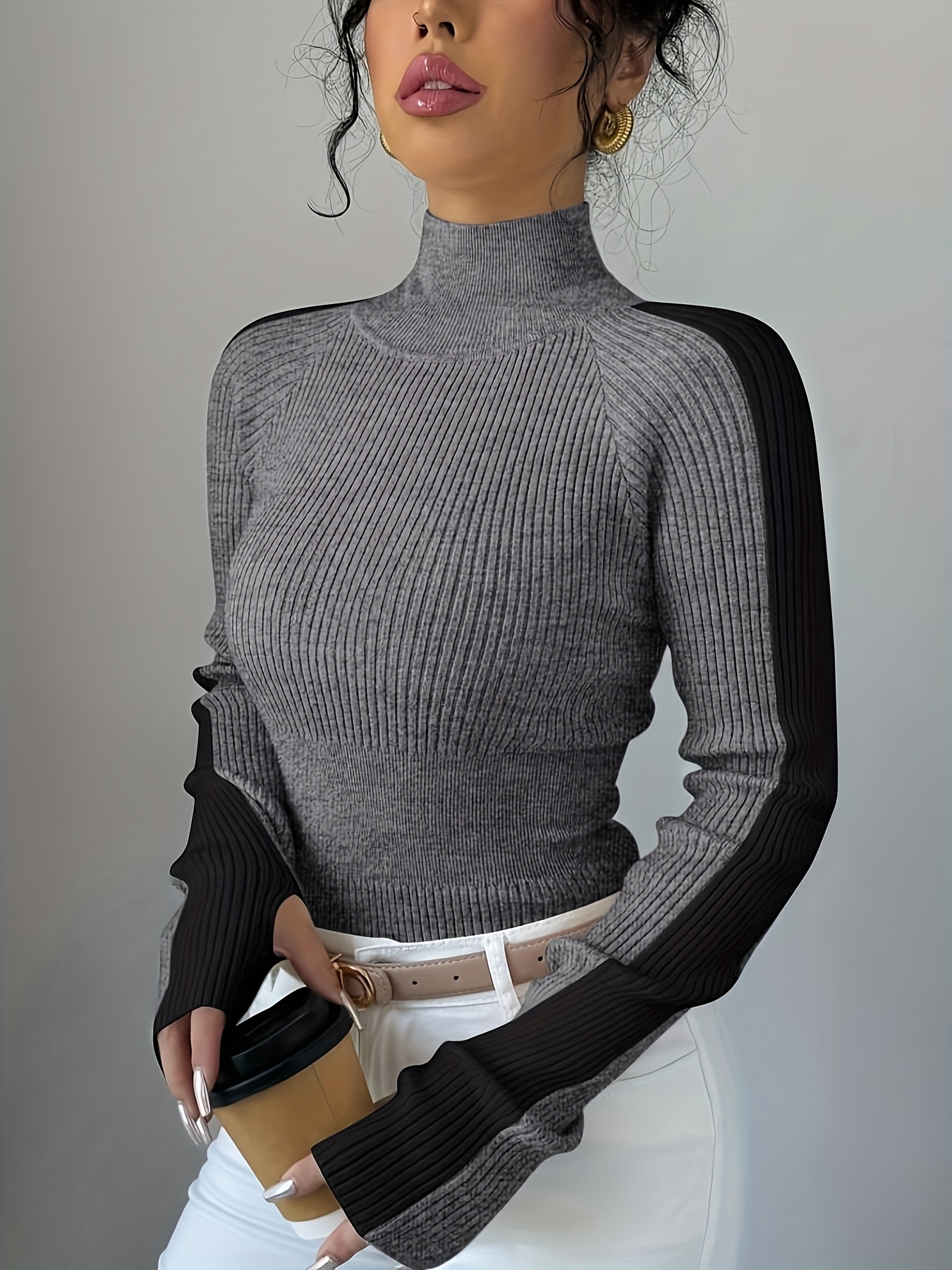 High Neck Turtleneck Layering Top