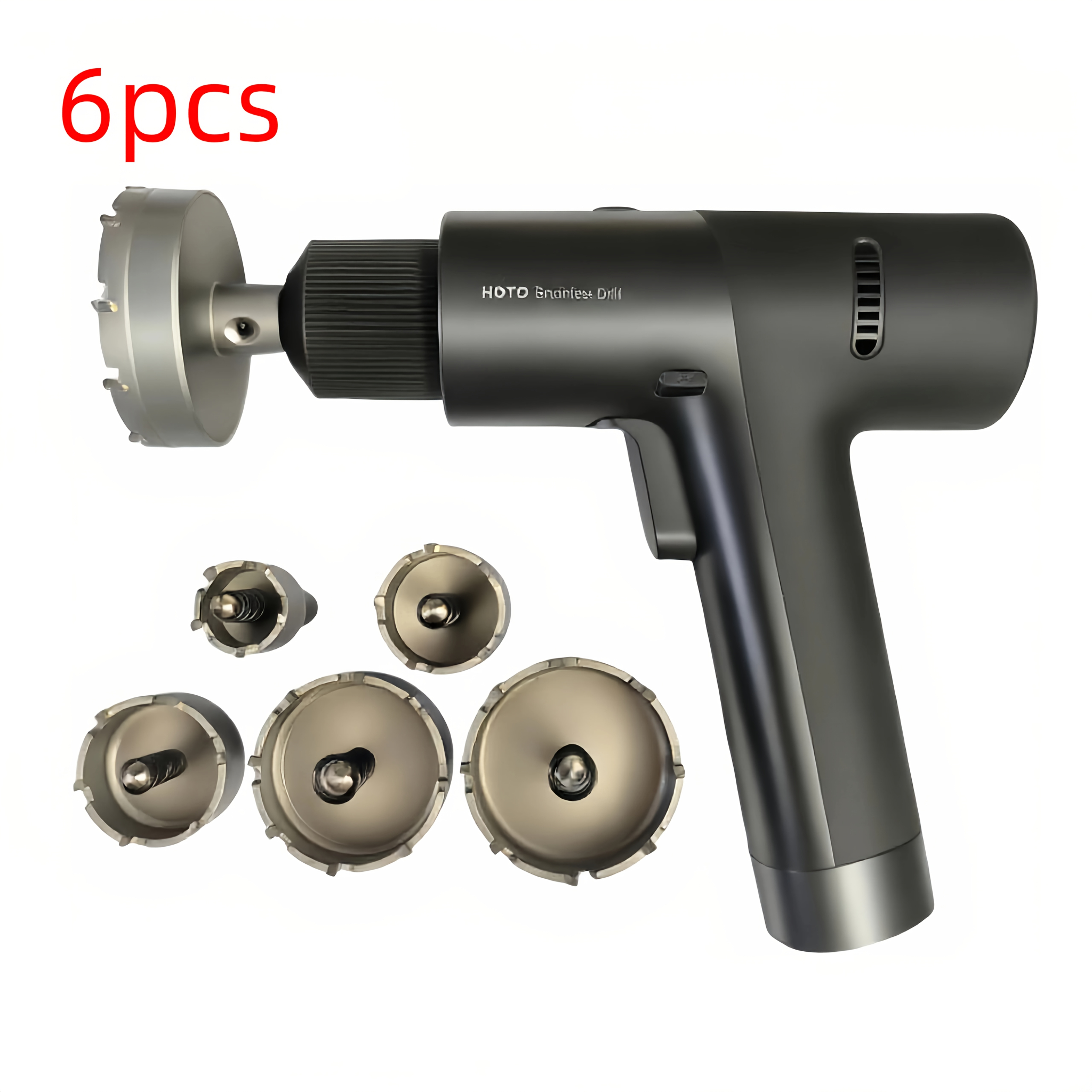 6pcs| 22mm-65mm Carbide High Speed Drill Bit Set For Metal Drilling