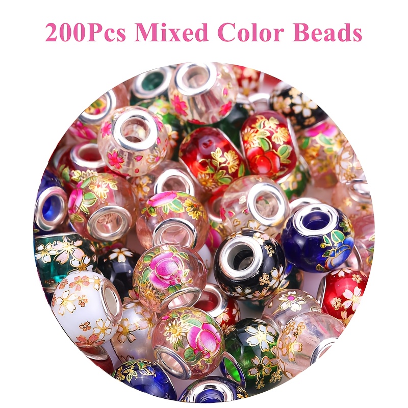 TEMU European Pattern Large Hole String Beads Set (13mm X 9mm), Accessories For Bracelets And Necklaces, Very Suitable As A Gift For Handicraft