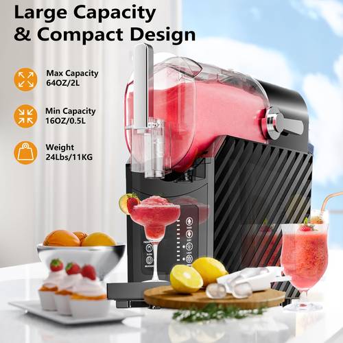 needed slushie machine with 6 programs margaritas smoothies heavy duty construction large capacity drink maker for home parties bars compact countertop appliance black slushy machine for drinks party drink maker durable construction
