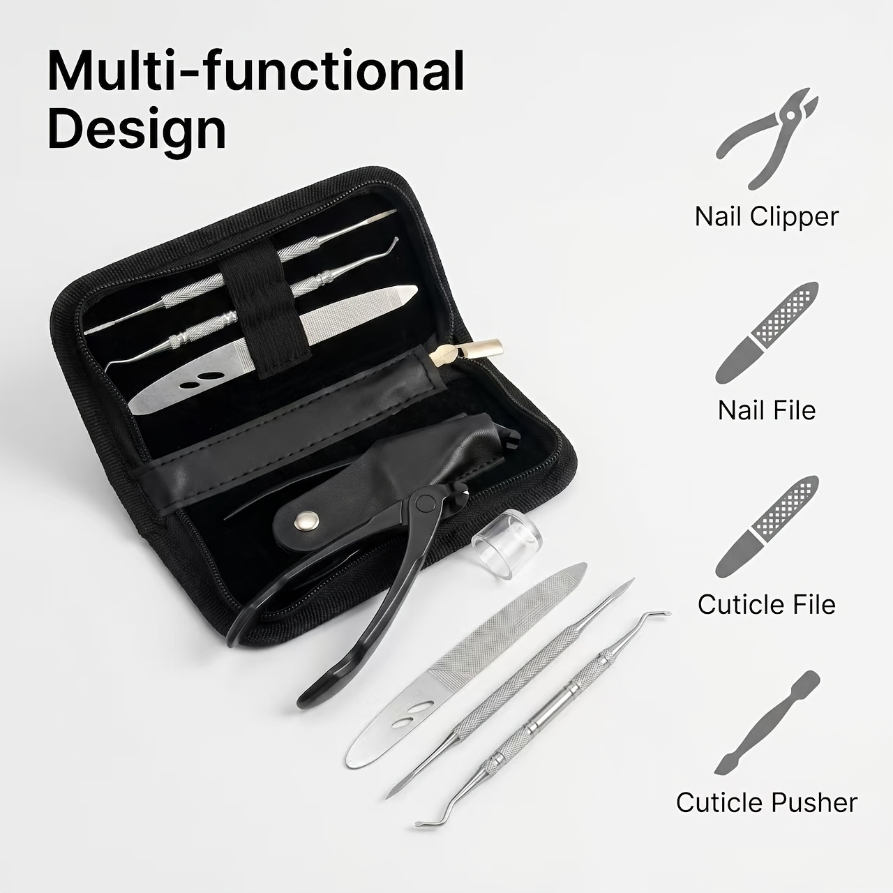 Nail Clipper Set with Nail File & Ingrown Nail Cleaner