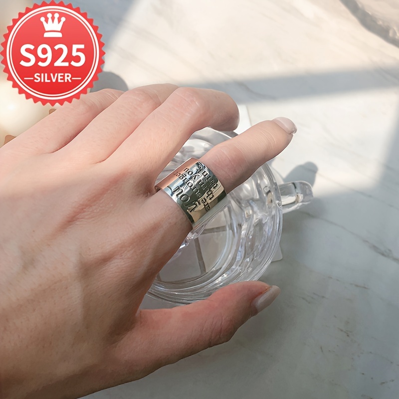 

925 Hypoallergenic Wide Inspirational Fashionable And Classic Finger Ring Suitable For All Gift Anti-oxidation .1g