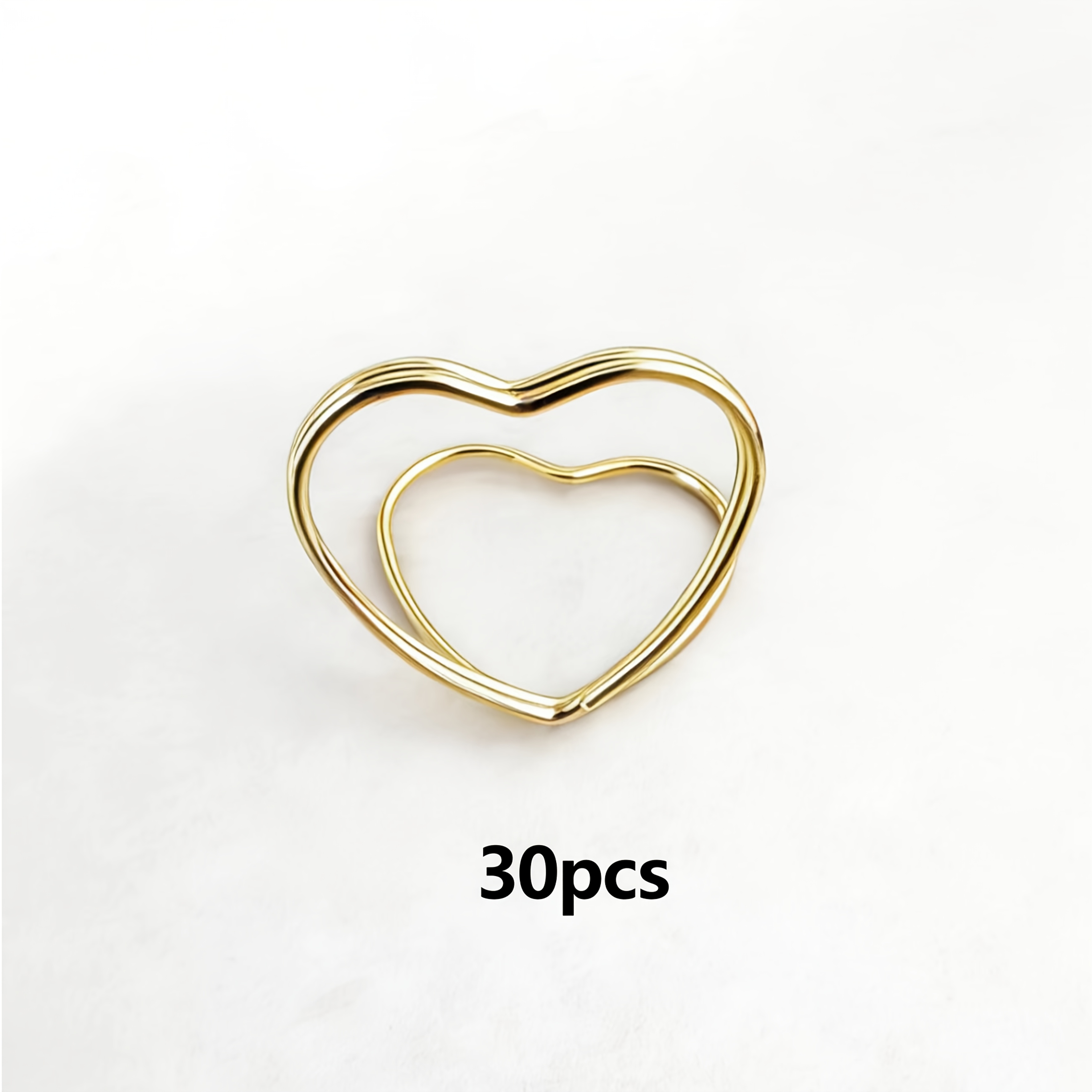 TEMU Lot de 30 supports de numéros de table et pinces à cartes de visite de cœur dorés - En acier inoxydable, adaptés pour mariages, fêtes, supports