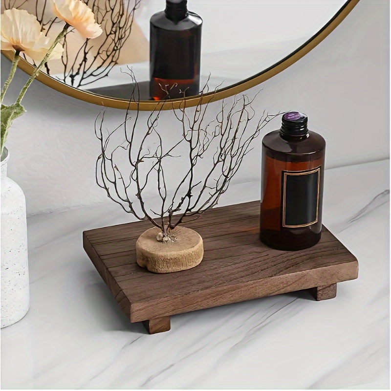 TEMU Elegant Wooden Soap Dish: Holiday-themed Kitchen And Bathroom Organizer - Perfect For Candles, Plants, And More