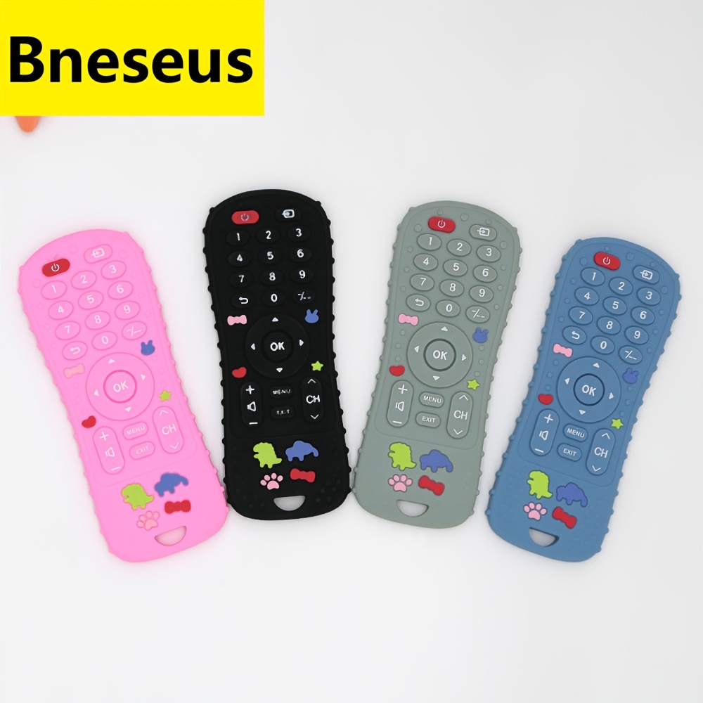 1pc silicone remote control teether with cartoon animal pattern suitable for teething babies the best christmas gift for children