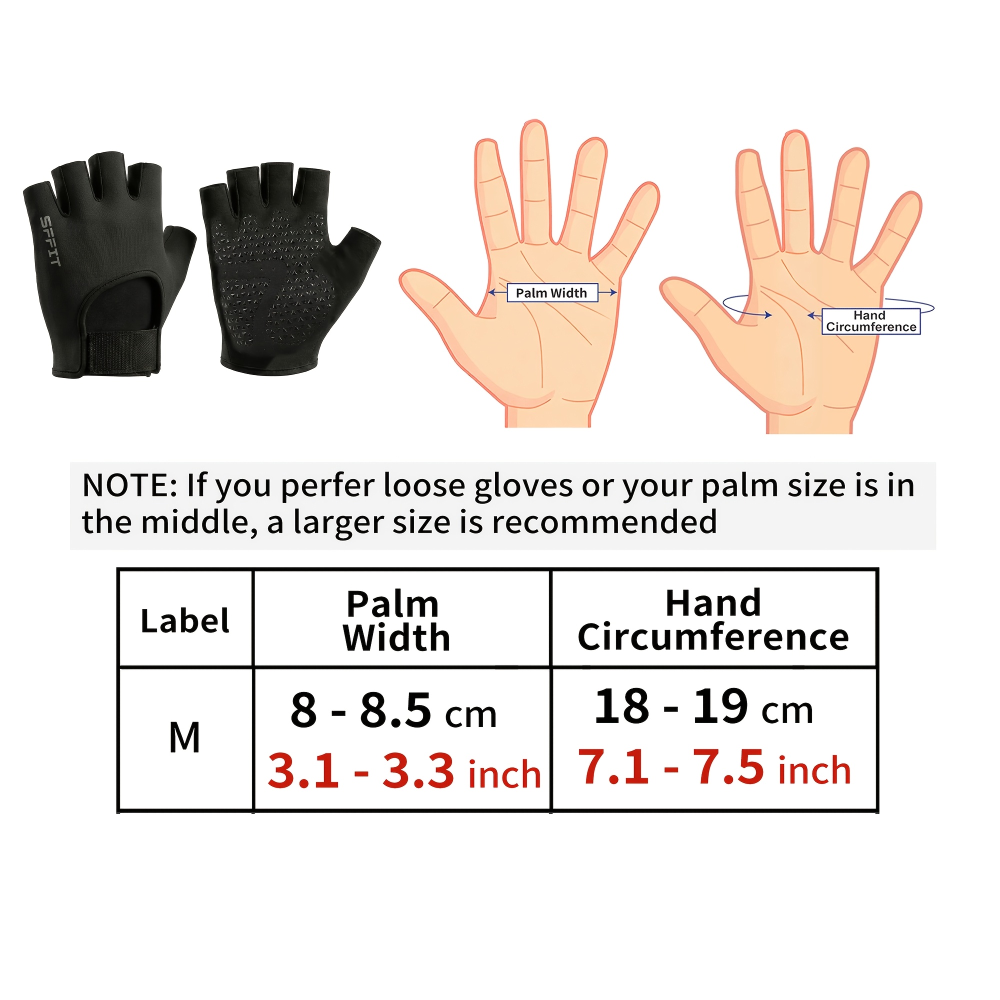 TEMU Guanti da allenamento senza , guanti da palestra, guanti da ciclismo a , guanti da allenamento fitness per , guanti da esercizio e traspiranti