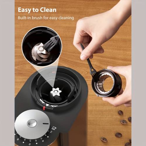 electric burr coffee grinder 25 grind setting espresso grinder with 51 53mm portafilter holder 2 12 cups timer