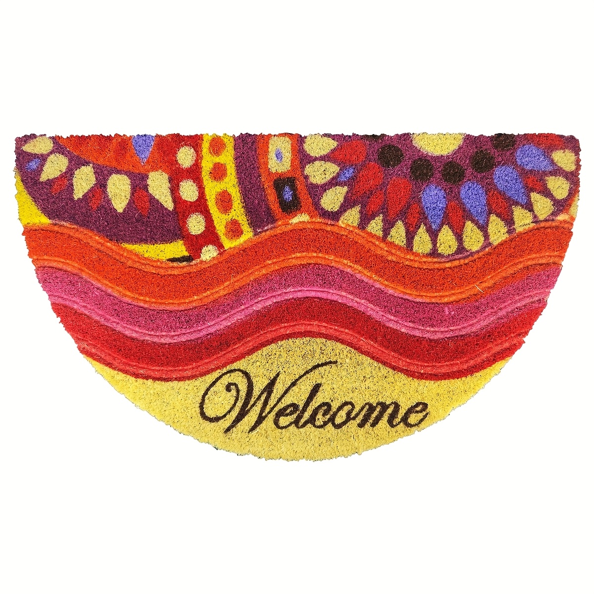 Image of Coir Welcome Mat Featuring A Backing, Designed For Indoor And Outdoor Settings, Ideal For Residential And Commercial Spaces, Flexible Mat, Doorway Mat, Dimensions Of 70cm X 40cm, Easy To Entry Mat