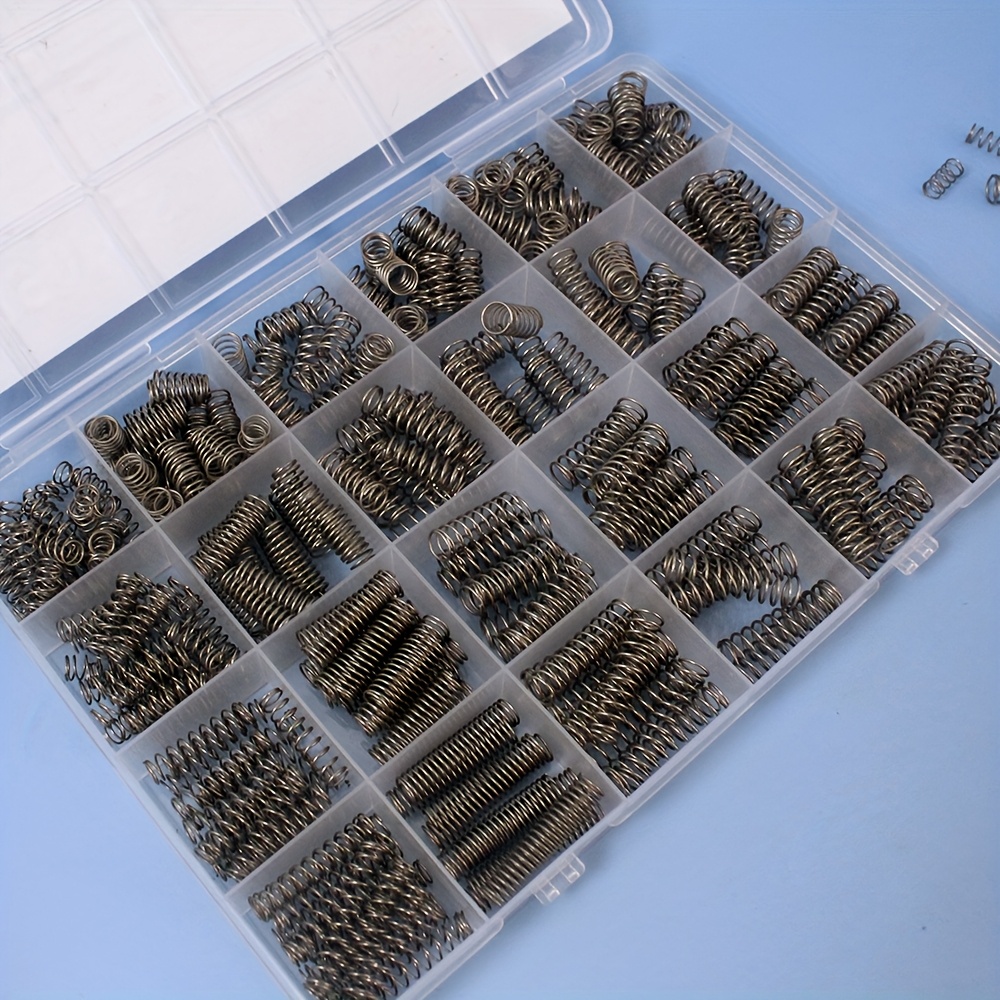 390 piezas, kit de combinación de muelles  , 24 tamaños, muelles de compresión/elongación/torsión de acero inoxidable para   automotriz de reparación