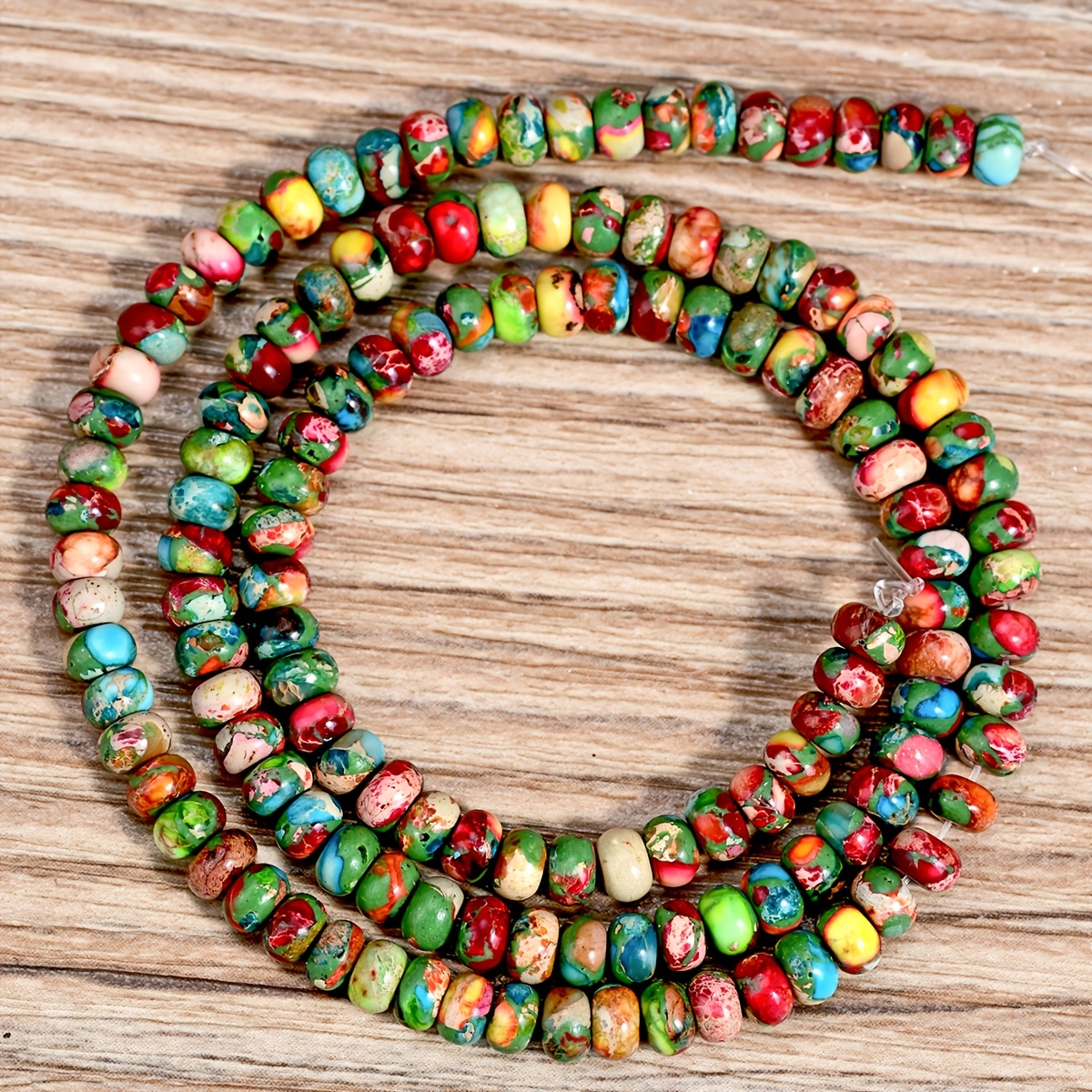 TEMU Colorful Rondelle Beads - 4*2mm Natural Stone Abacus Shape Beads For Jewelry Making, Handmade Jewelry Additions, Necklace Bracelet Earring