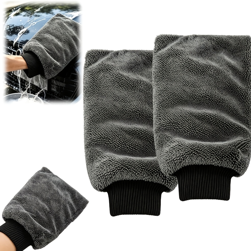 TEMU 2pcs Gants , Gants en Microfibre Très Absorbants, Serviettes de Soins des Plaies Multifonctionnelles pour Voiture, Cabine de Douche, Cuisine,