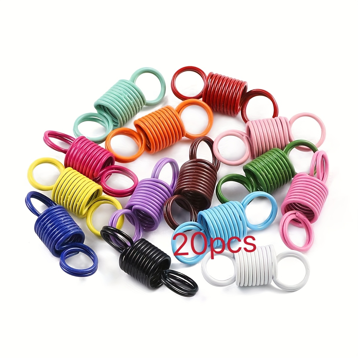 TEMU Lot de 20 mousquetons à ressort , couleurs aléatoires, porte-clés à tirage double extrémité, pour sacs DIY, lanières et porte-clés décoratifs
