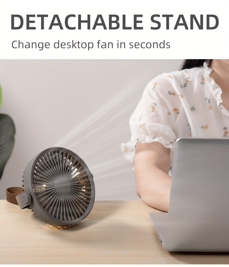 1pc portable tripod table fan high velocity usb desk fan   abs material easy to carry design for outdoors home use details 3