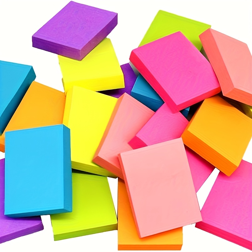 TEMU Confezione da 12 foglietti adesivi colorati, 1,5 x 2,01 pollici, note adesive a 8 colori, carta adesiva colorata, adatti per ufficio, casa,