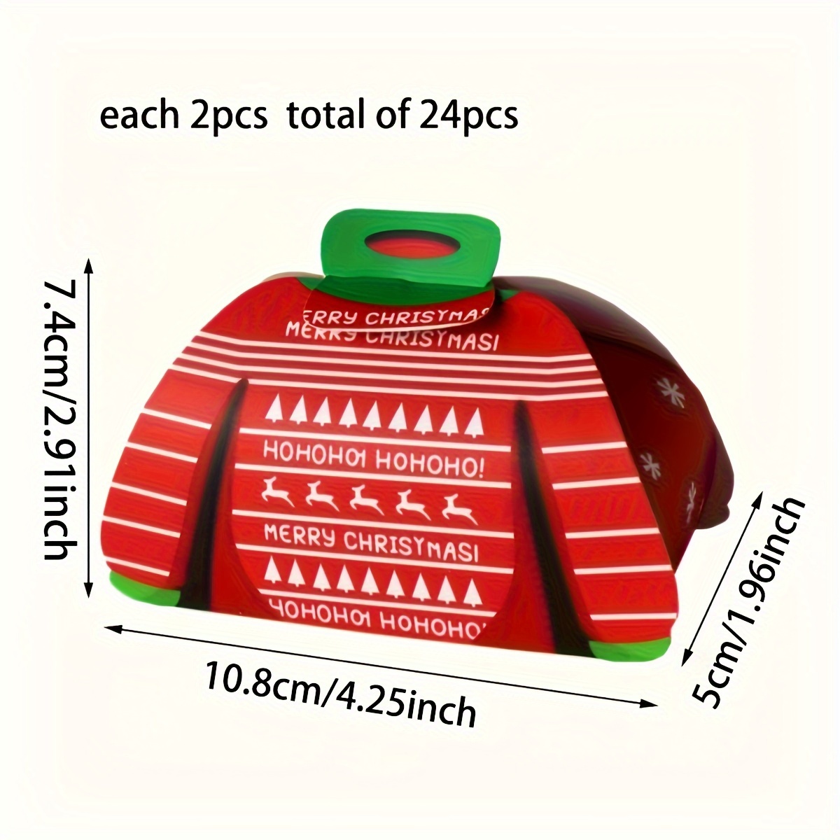 Gift For Her/him A Mixed Set Of 24 Sweater-themed Gift Boxes For Christmas