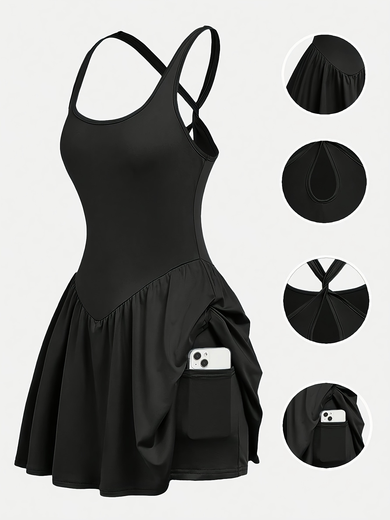 womens   back casual athletic dress anti   base layer outdoor   tennis skirt yoga dress