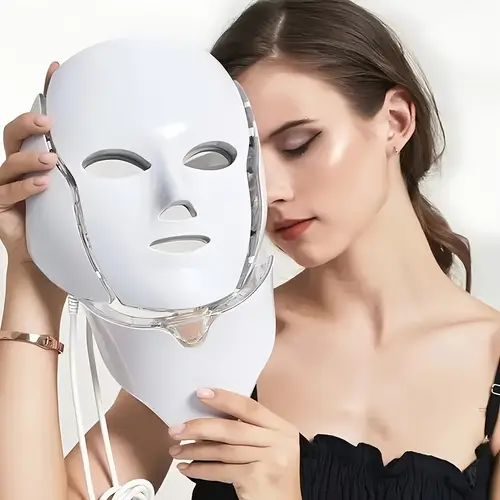 7 color led facial mask for face neck beauty care usb rechargeable lithium polymer battery 1200mah perfect valentines gift for girlfriend female