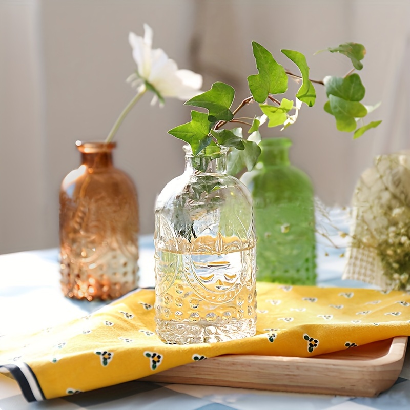 

Vintage-inspired Mini Glass Vase For Decor - Hydroponic Flower & Aromatherapy Essential Oil Bottle, Classic Japanese Style Floral Arrangement Accessory