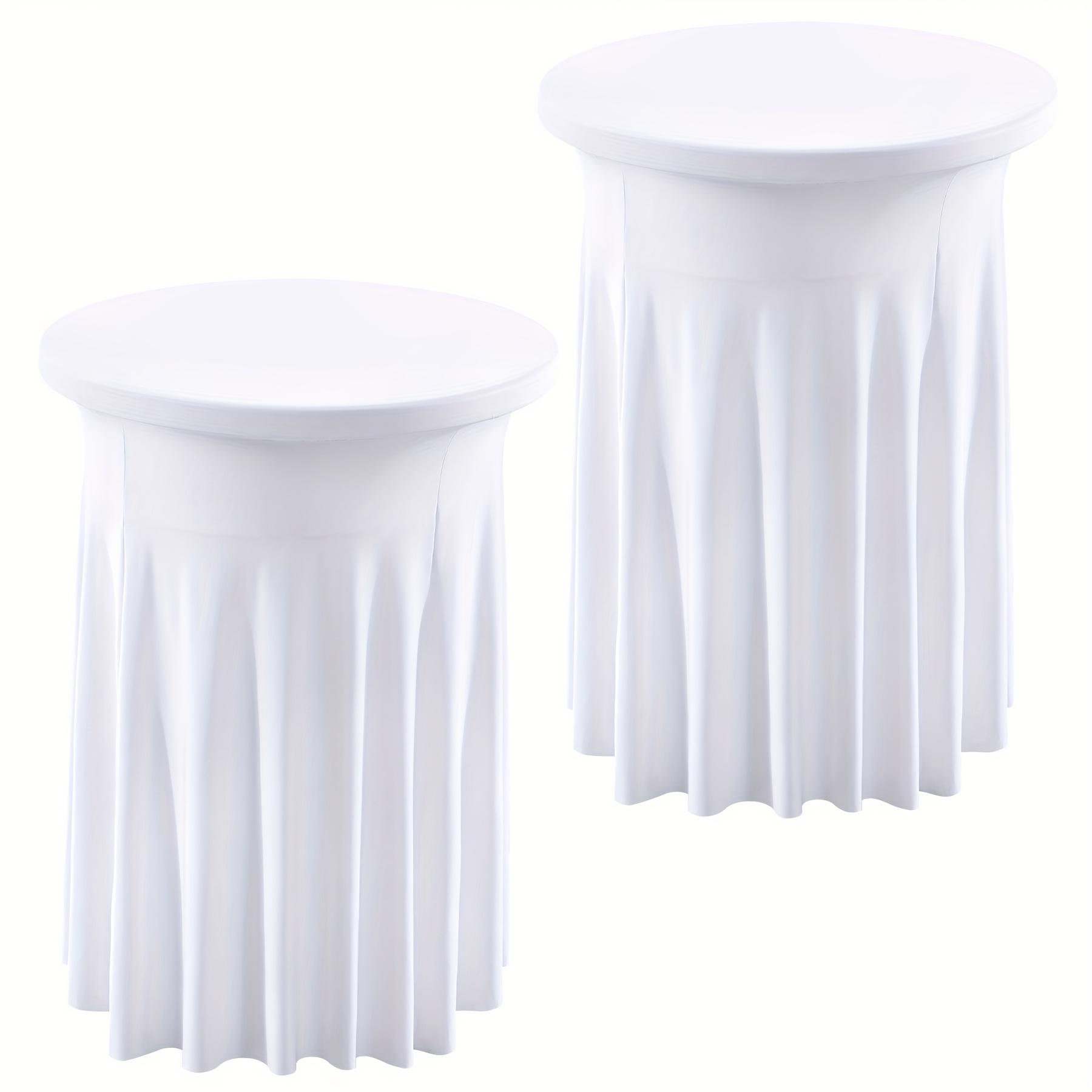 TEMU 2pcs 32 Inches In Diameter * 43 Inches In Height Beautiful And Elegant Polyester Spandex Blend Table, Signing Table Party Tablecloths -