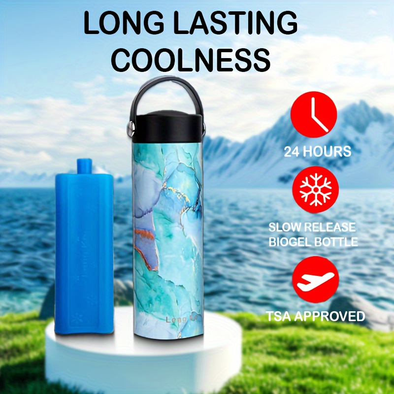 24 Hour Cooling Insulated Cooler Bottles with Ice Packs