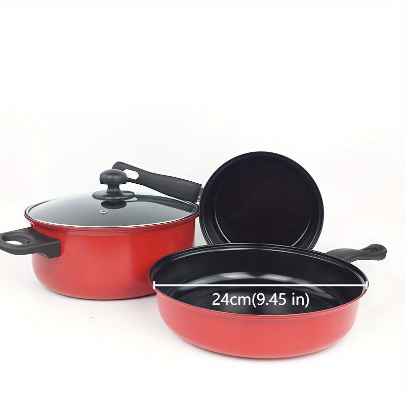 stainless steel cookware sets 3pcs non stick kitchen essentials with frying pan and sauce pots   smokeless cooking set details 3