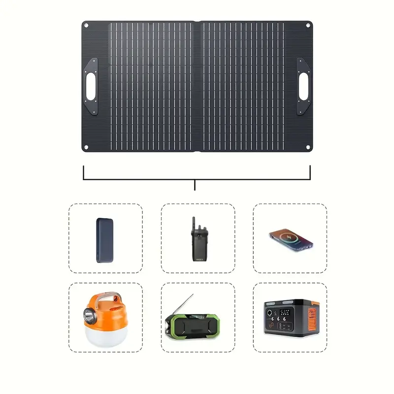 ecosonique 60w portable solar charger foldable dual usb fast charging panel with 5v 3a 9v 2a 12v 2a outputs for phones tablets outdoor use solar phone charger device charging solution construction Product details 6