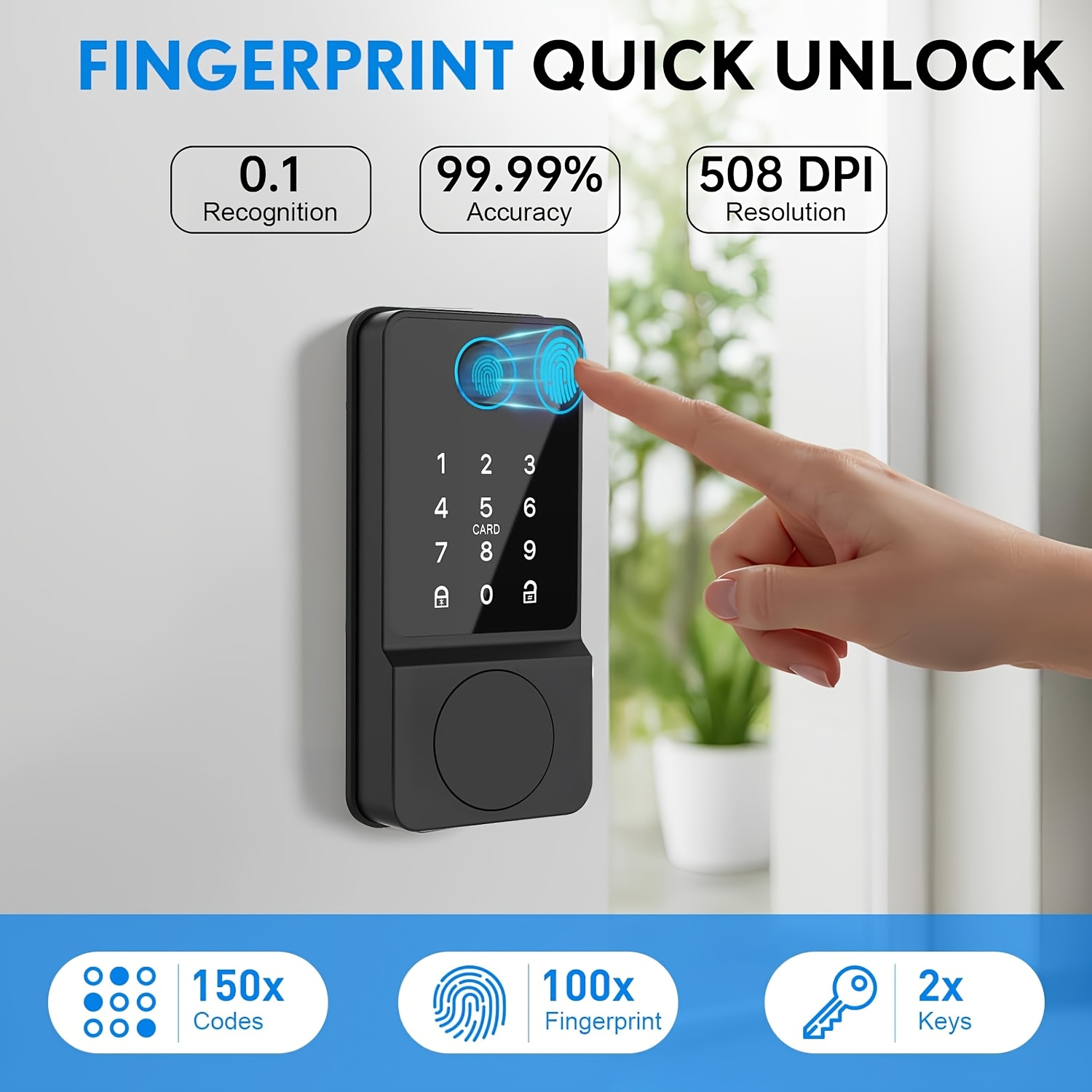 touch door lock sold on Temu United States