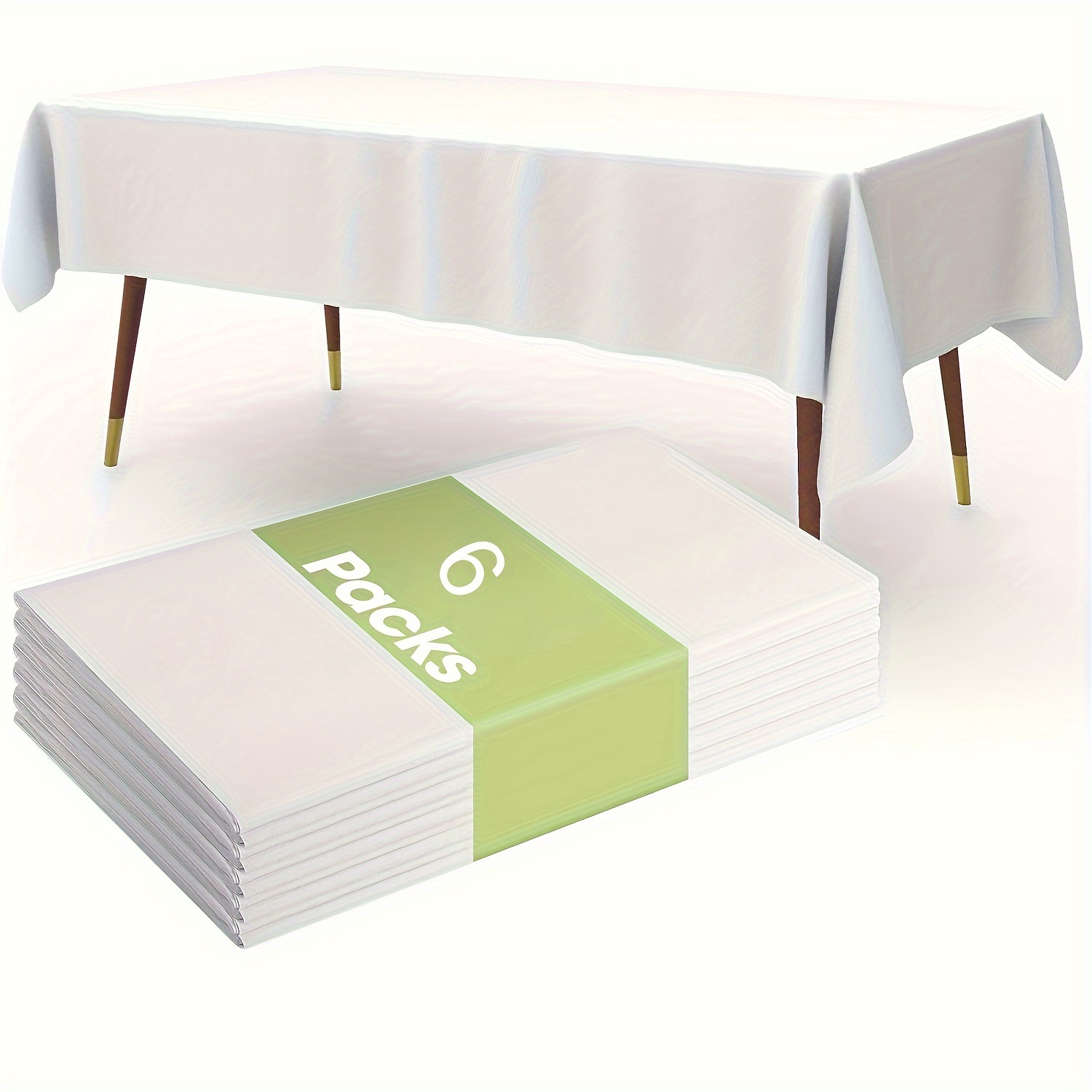 

6 Disposable Plastic Tablecloths - For 6 To 8 Foot Tables: Or Parties, Birthdays, Weddings, Christmas, Anniversaries, Tables,