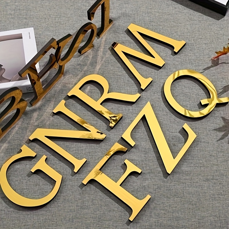 1pc 3d golden alphabet wall stickers home decor self   acrylic mirror letters 10 15 20cm diy shatterproof wall decals for living room bedroom nursery christmas wedding eid