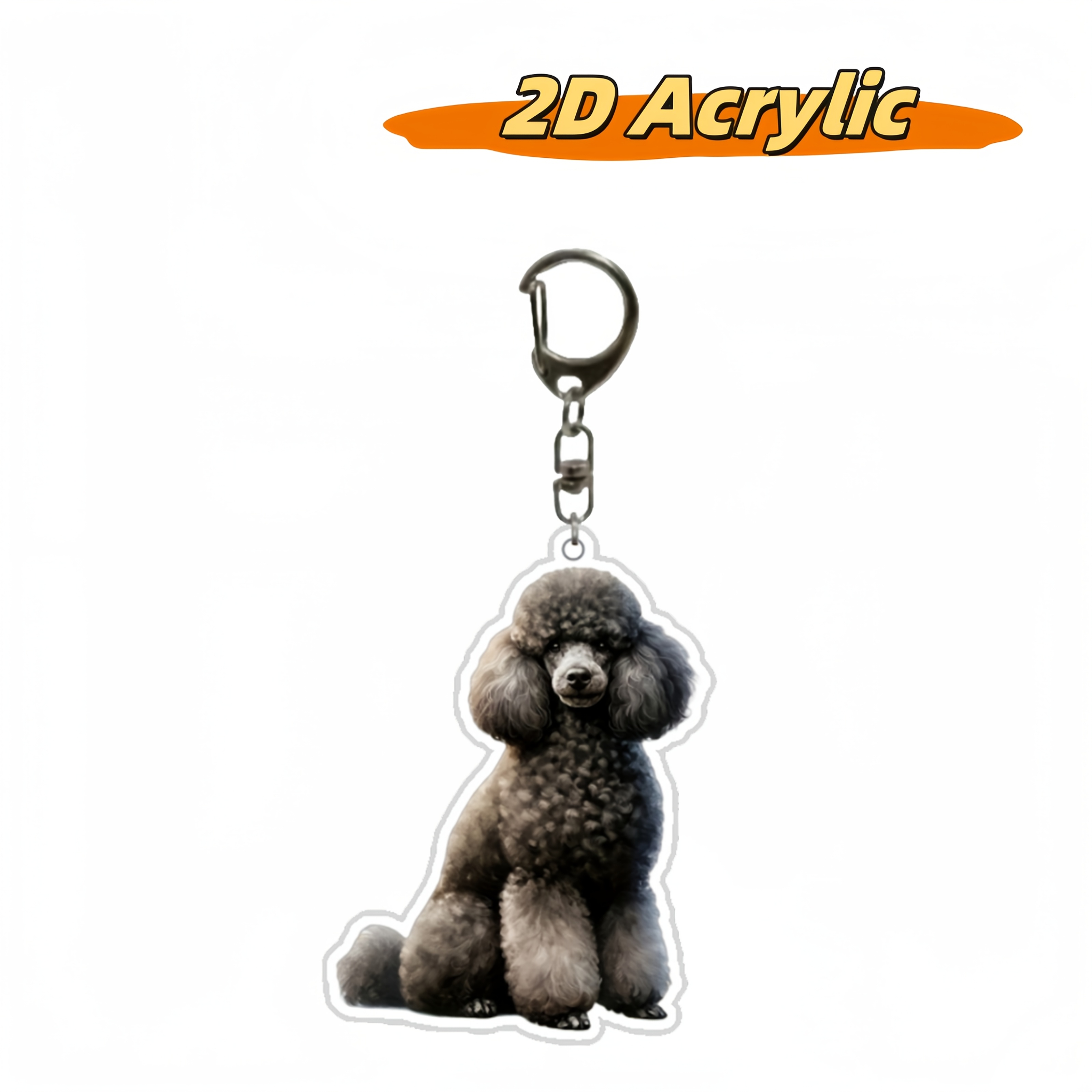 

1pc Poodle Dog Keychain - 2d Acrylic, & Stylish Accessory For Women | Backpacks & Car Keys, Cute Poodle Pendant|stylish Keychain| Acrylic