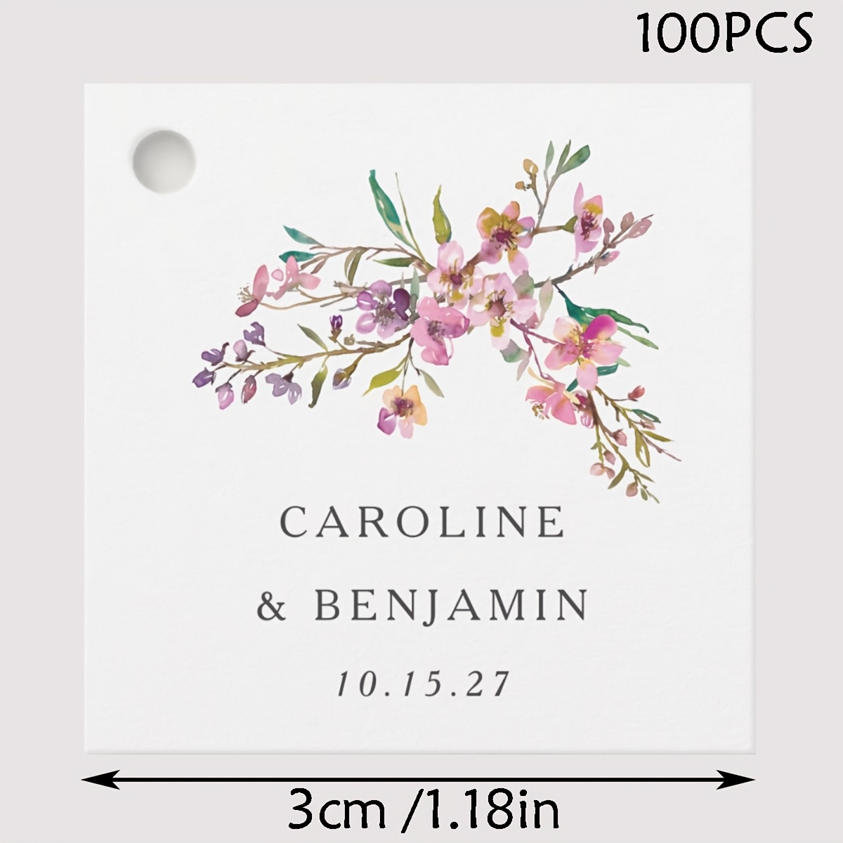 TEMU Personnalisez 100 étiquettes cadeaux de de mariage exquises, feuilles vert , étiquettes cadeaux de de mariage personnalisées, étiquettes cadeaux