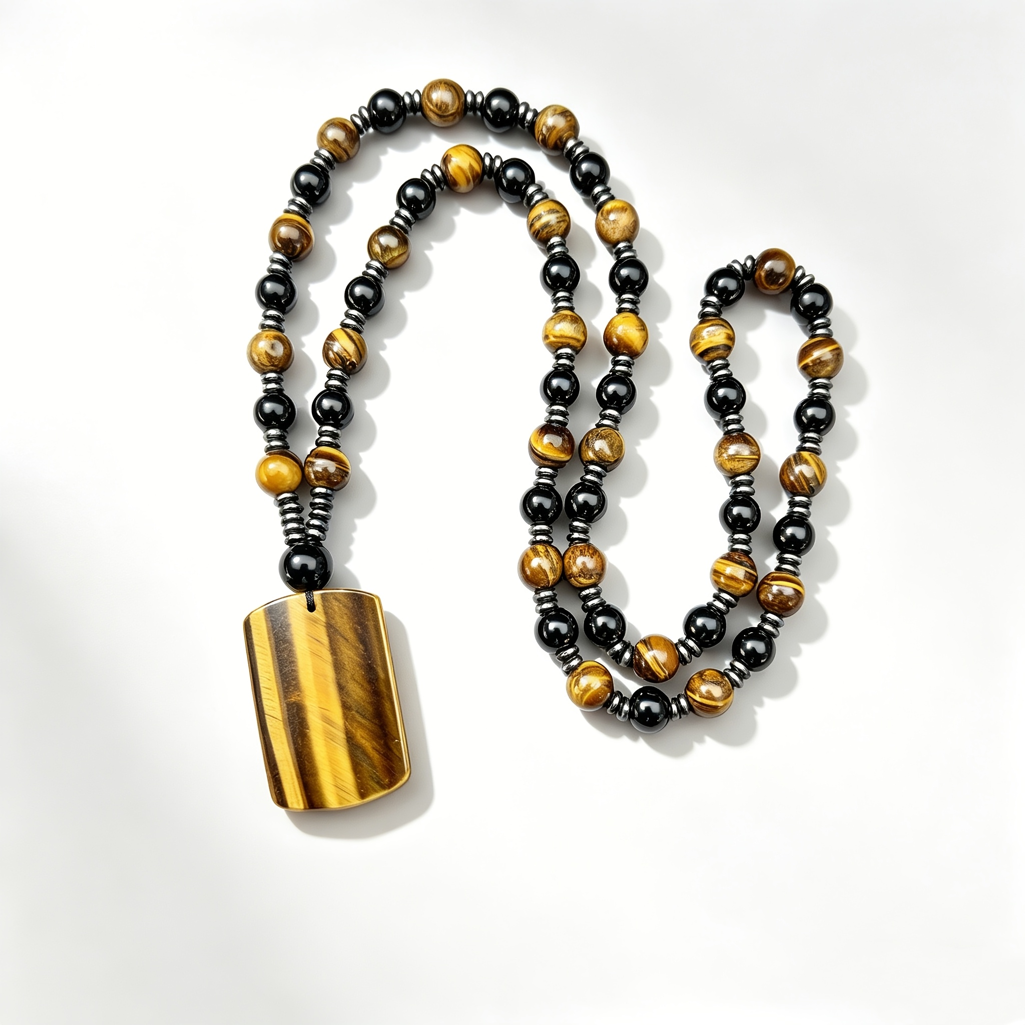 Natural Tiger Eye Stone Pendant Necklace, Guardian Amulet