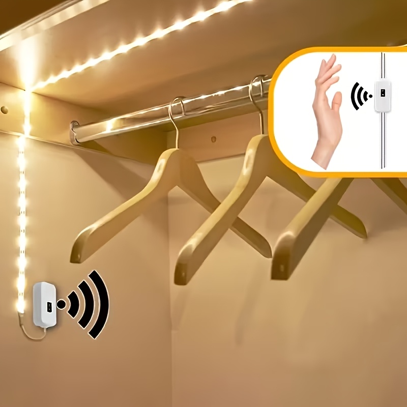 USB LED ленти със сензори за движение за ръце и крака, подходящи за LED осветление под шкафове, кухни, шкафове, рафтове, плотове, LED светлинни ленти за спални, LED светлини за шкафове със сензор за движение, стълбища и нощни лампи за коридори