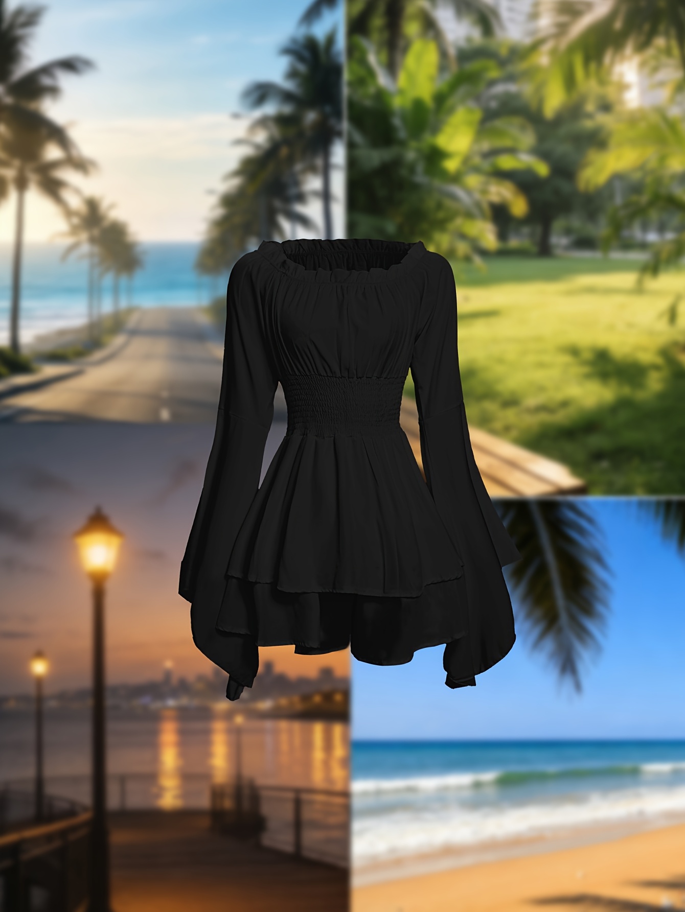 cute long sleeve hoco dresses Long Sleeve Black Homecoming Dresses Mini Short Red Prom Dress ARD1733