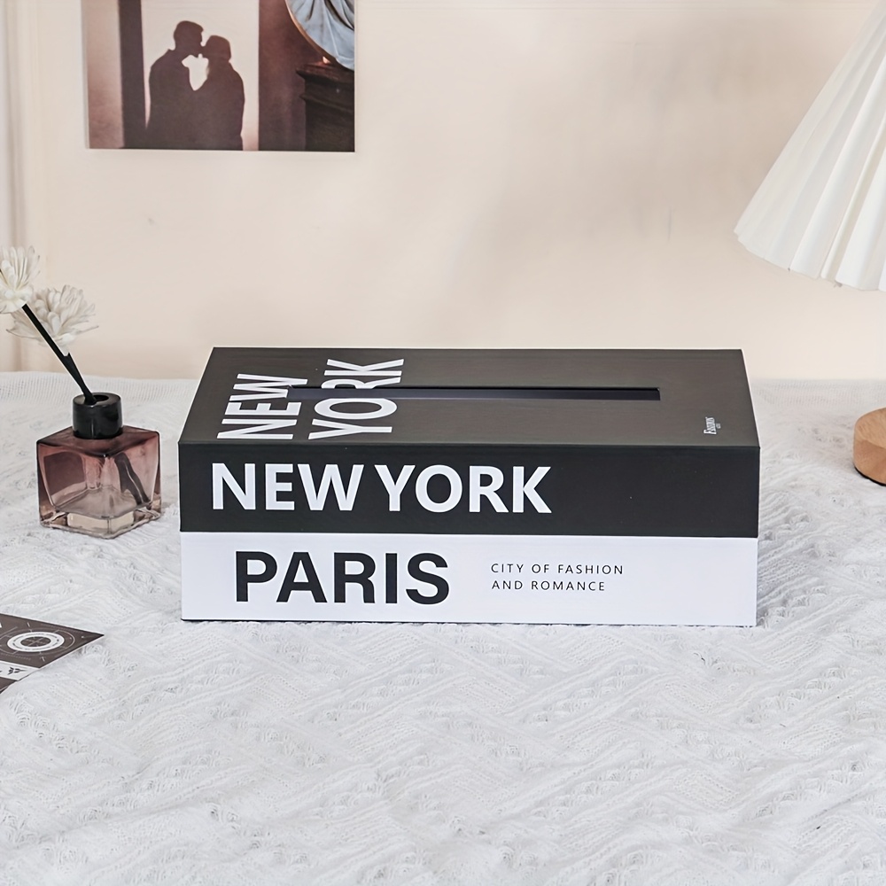 1pc. Luxury Book-shaped Tissue Box: Multi-style , Quality Paper, Durable, And Featuring . Suitable For Bathroom, Dining Table, And Other Decorative Uses; Serves As A Accessory Or Gift