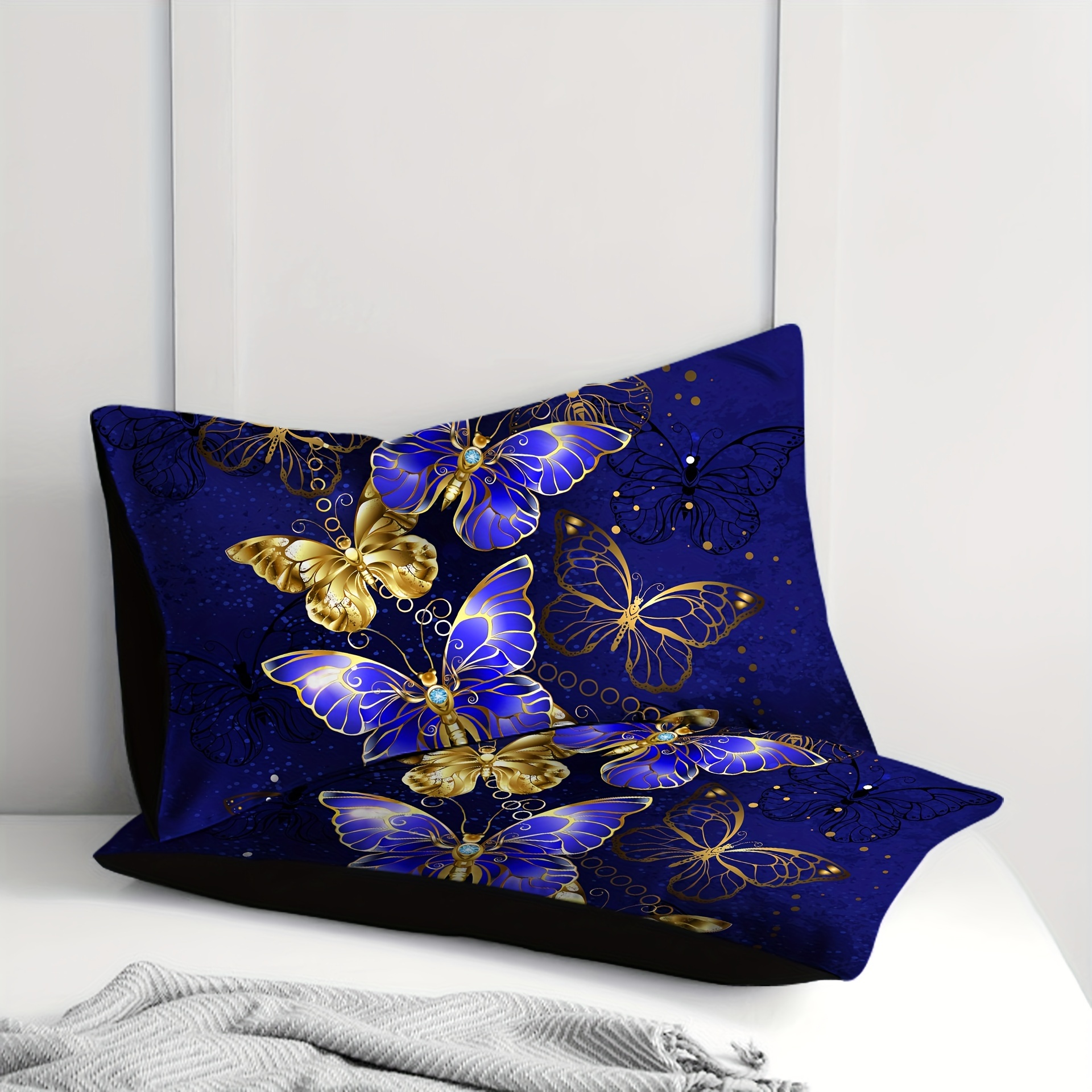 2  in the dark butterfly pillowcases soft breathable decorative envelope covers for bedroom and sofa decor machine washable details 2