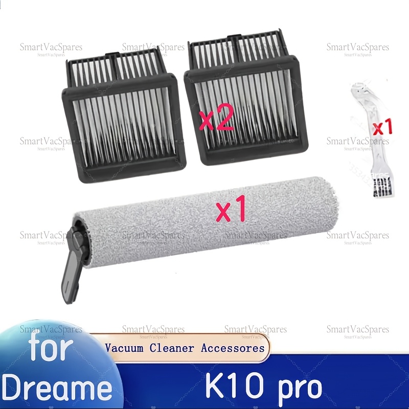 4pcs-for K10 Wet And Dry Vacuum Cleaner Accessories: 1 Roller Brush, 2 Filters, 1 Cleaning Brush