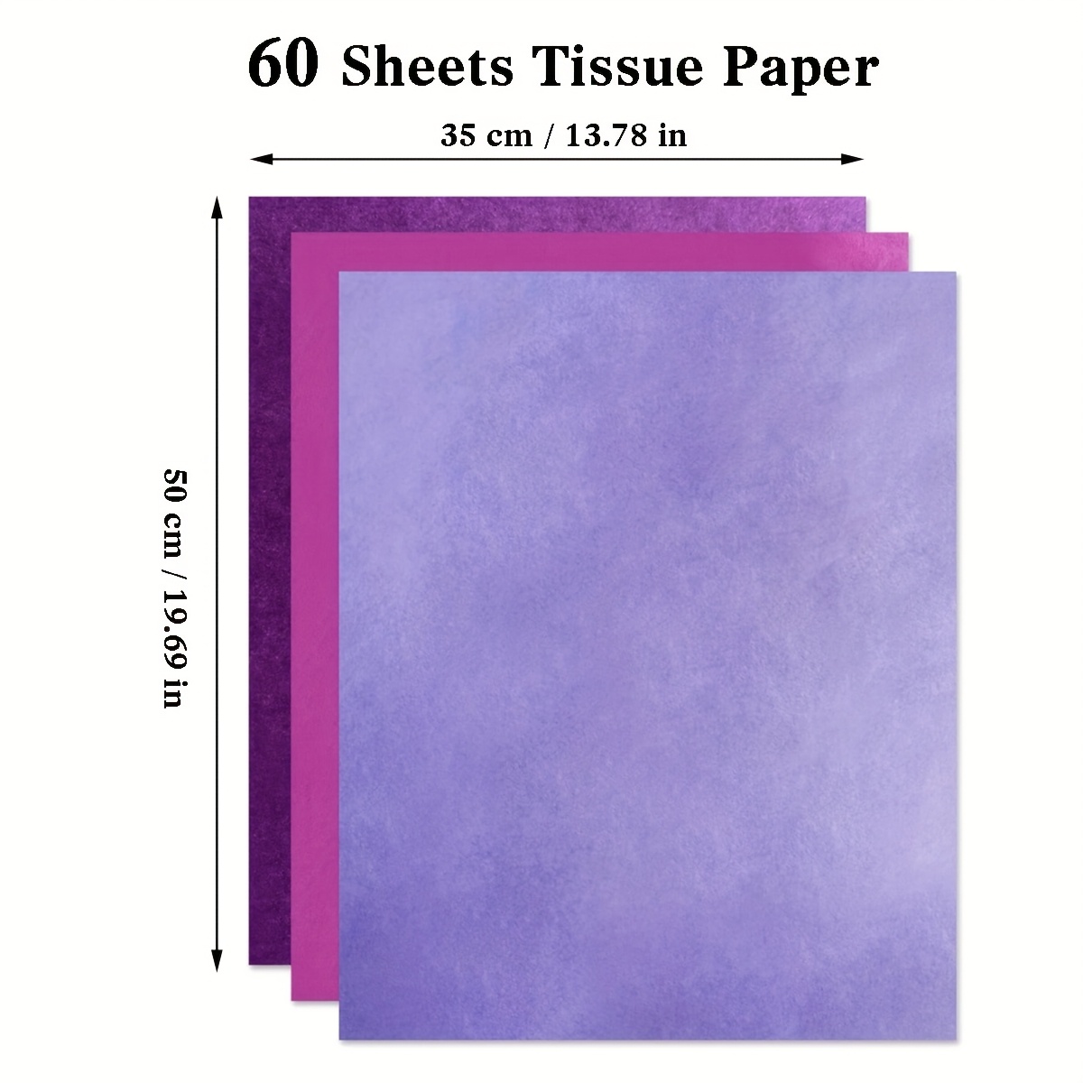 TEMU 60pcs Of Purple Tissue Paper Loose, 35cm X 50cm, Purple Tissue Paper For Gift Bags, Purple Gift Bag Tissue Paper For Valentines Day, Purple Gift