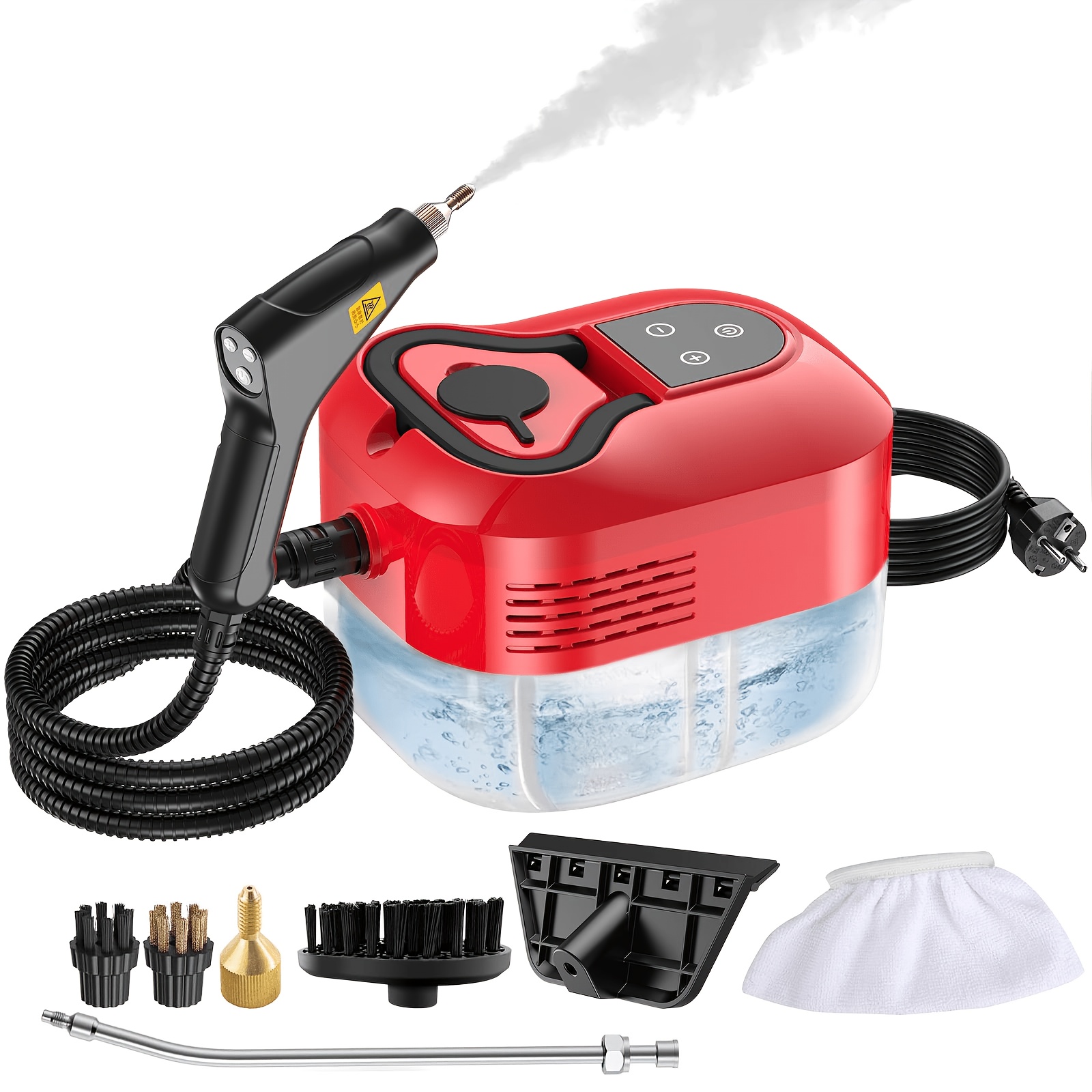 TEMU Limpiadora de vapor de YADIMI de 1600 W, limpiadora de vapor portátil con 6 ajustes de velocidad y presión de 3 bar, un depósito de agua de 1,2