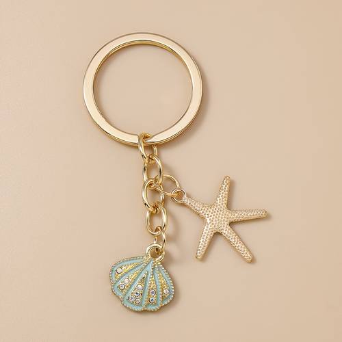 1pc creative cute shell alloy keychain for men and women daily wear