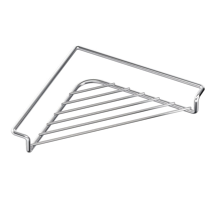 TEMU 1pc Sink Drainer Rack, Stainless Steel Triangular Sink Organizer, Space-saving, For Placing Sponges, Dish Soap, Dishcloths, Brushes, Cleaning