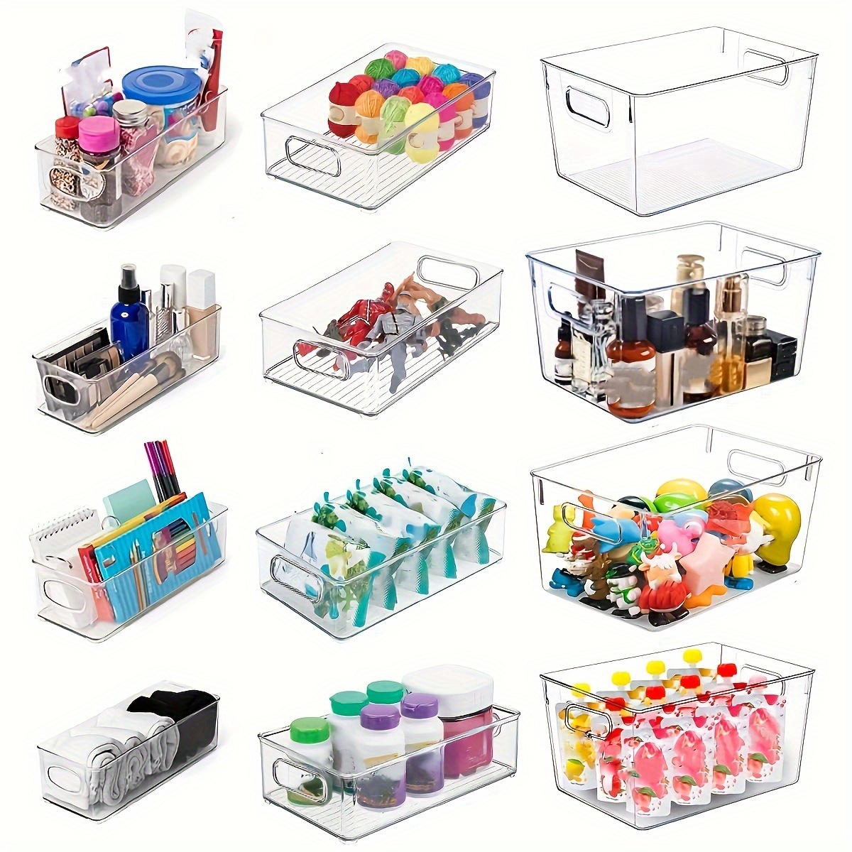  BINO, Clear Storage Organizer, THE HOLDER COLLECTION, Clear  Containers for Organizing with Built-in Handles, Pantry Organization and  Storage, Fridge Organizer, Smart Storage Bin Cabinet