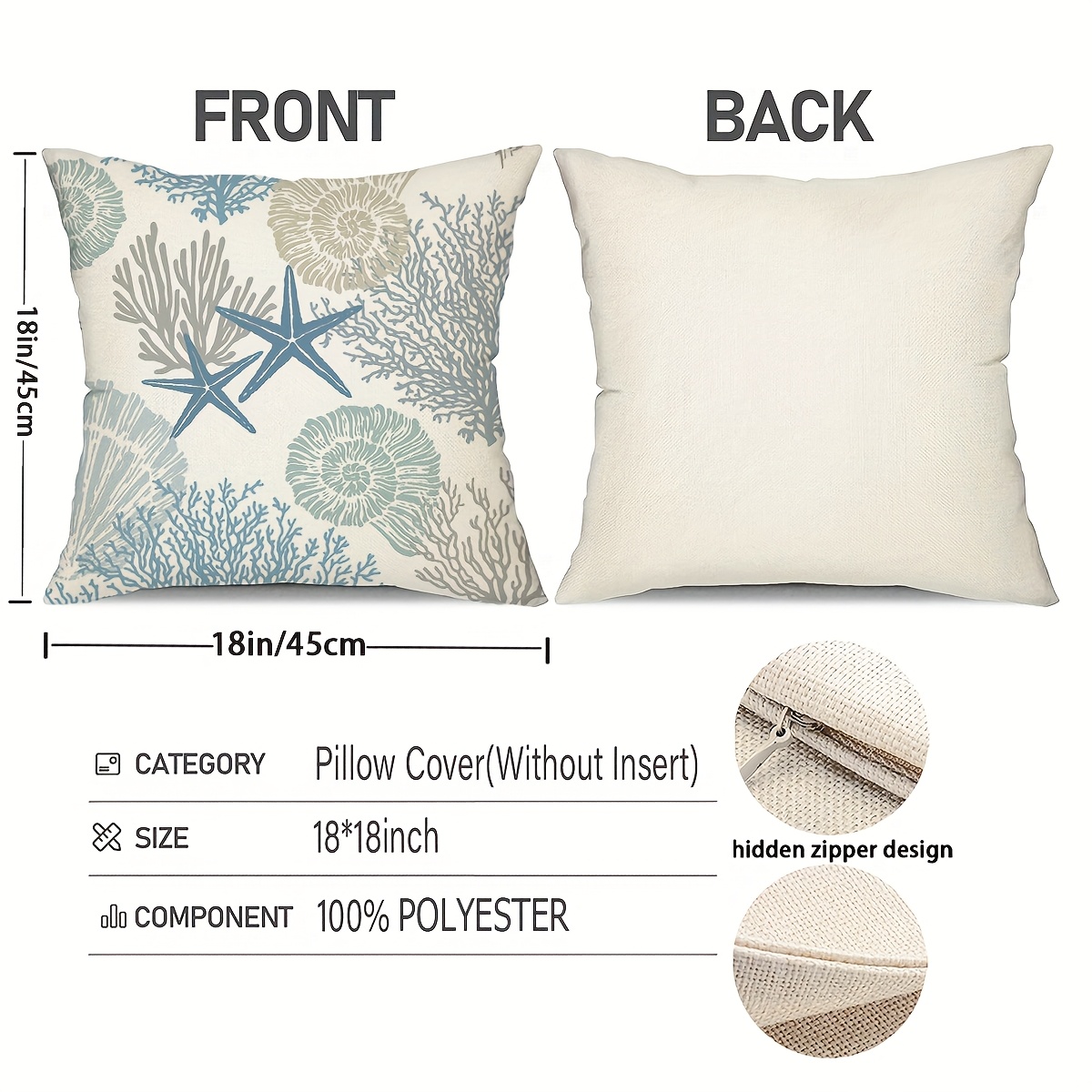Pillow Inserts Outdoor Pillows Blue And White Ocean Summer Throw