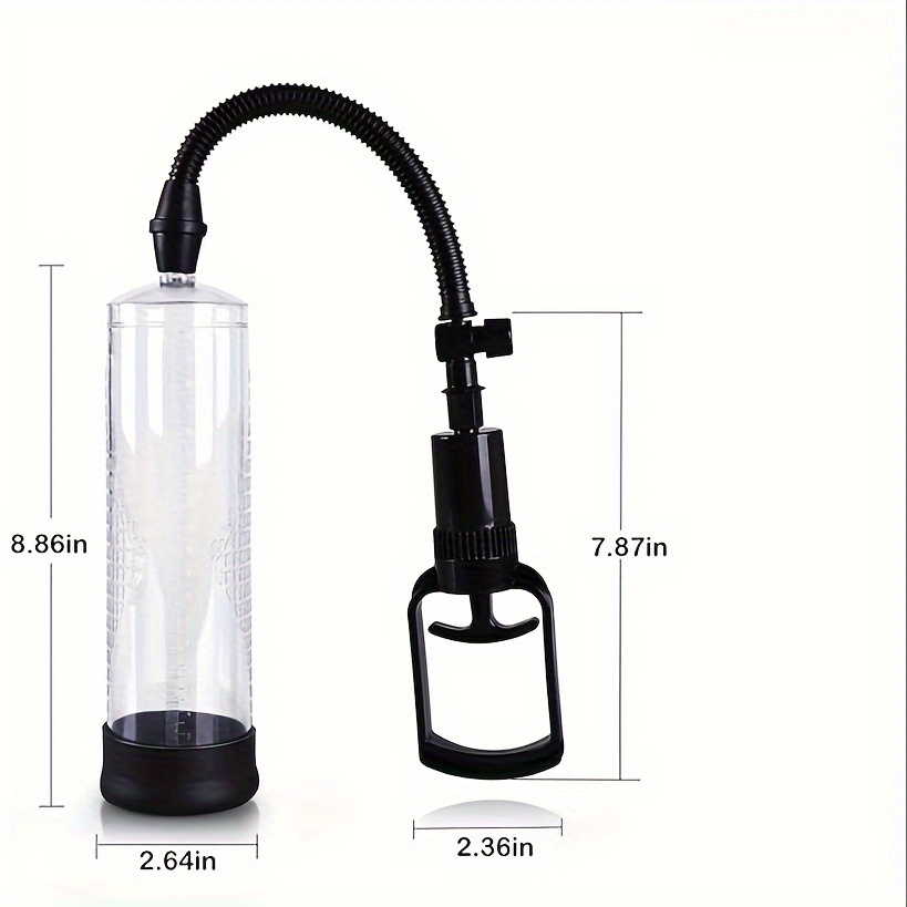 1pc 7.28 Inch Manual Vacuum Penis Pump Training Penis Exerciser Penis Stretching Trainer Men's Sex Toys With Different Size Sleeves