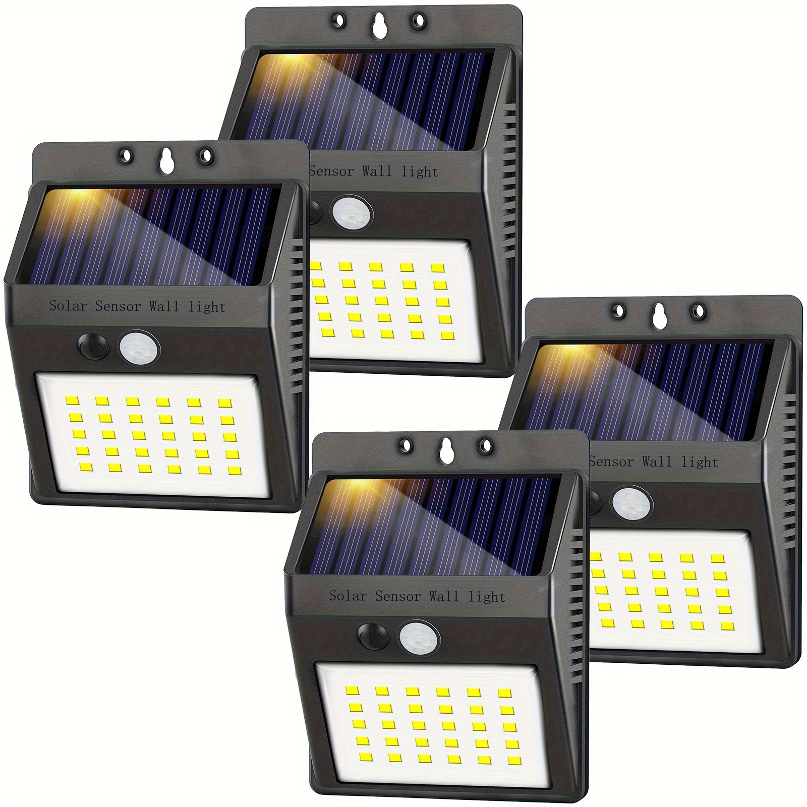 

Solar Outdoor Lights - 4packs Motion Sensor Security Lights With 3 Lighting Wireless Solar Powered Wall Lights Waterproof For Garden Fence Yard Deck Garage