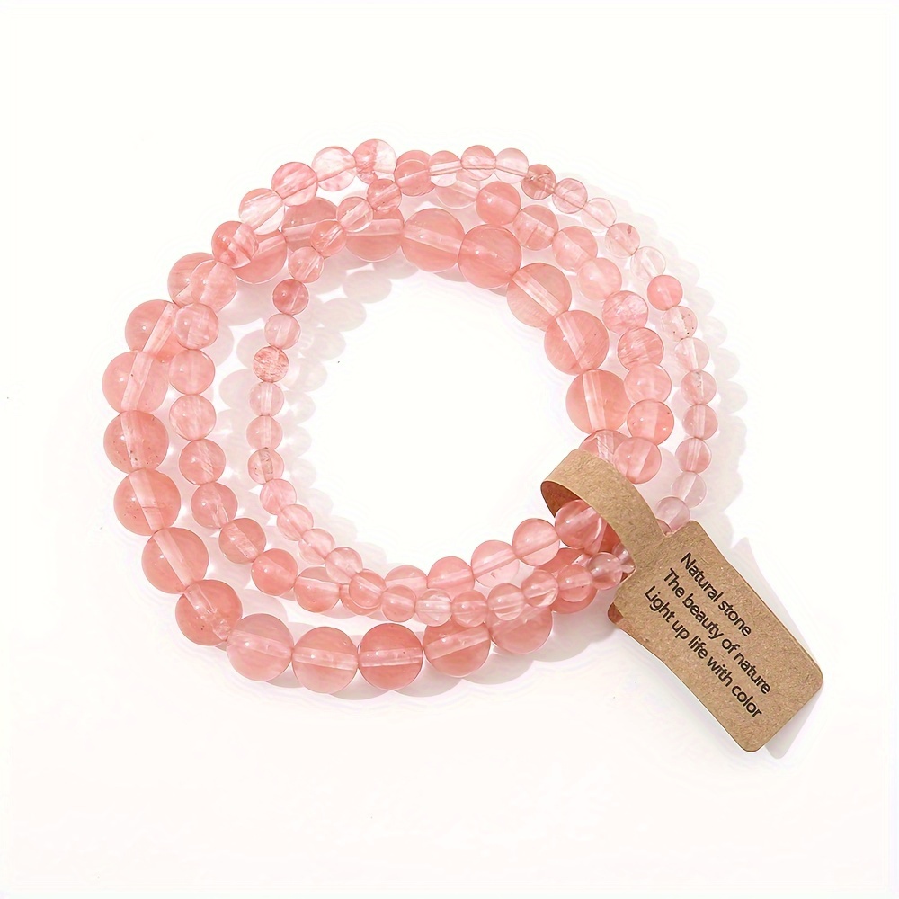 Stone Bead Bracelet Set, 4mm 6mm 8mm, Couple Hand Chain