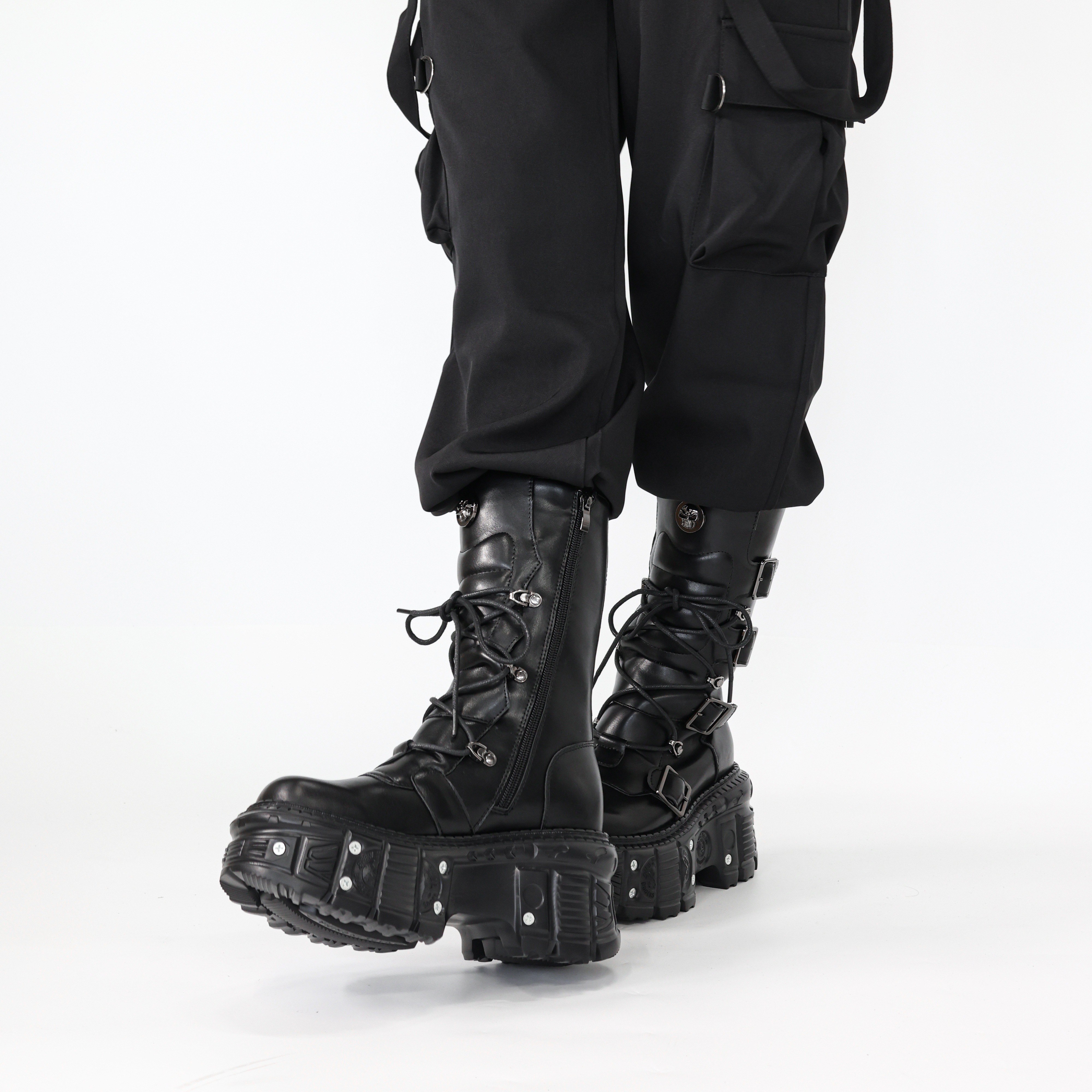 womens y2k platform calf boots round toe soft soled - Temu