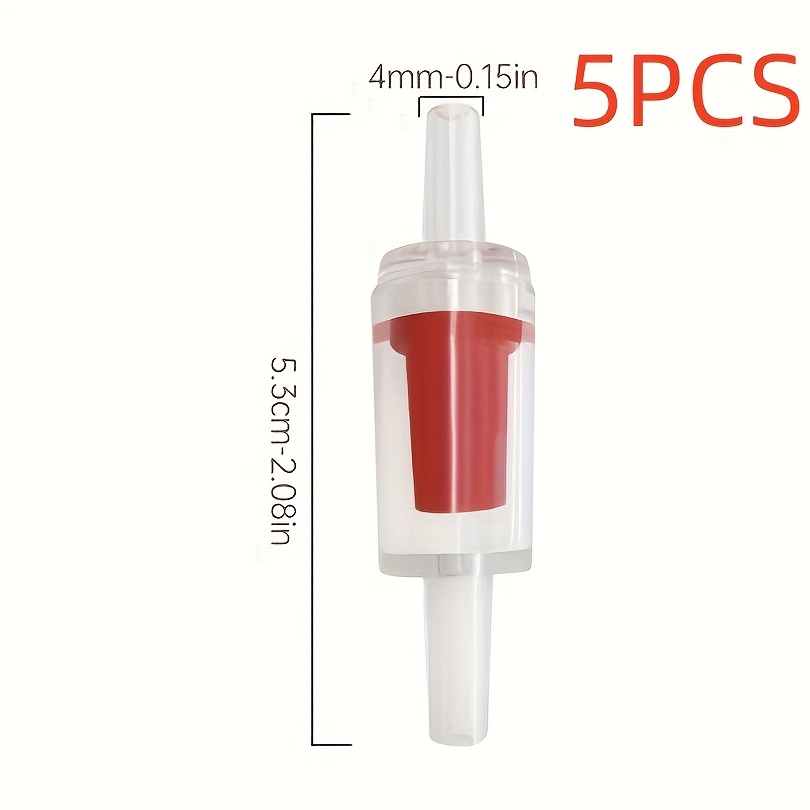 Image of 5 Pack Transparent Plastic Air Valves Compatible For Aquarium Pumps - Backflow Check Valves, Non- Fish Tank Valve, Connectors (no Required)