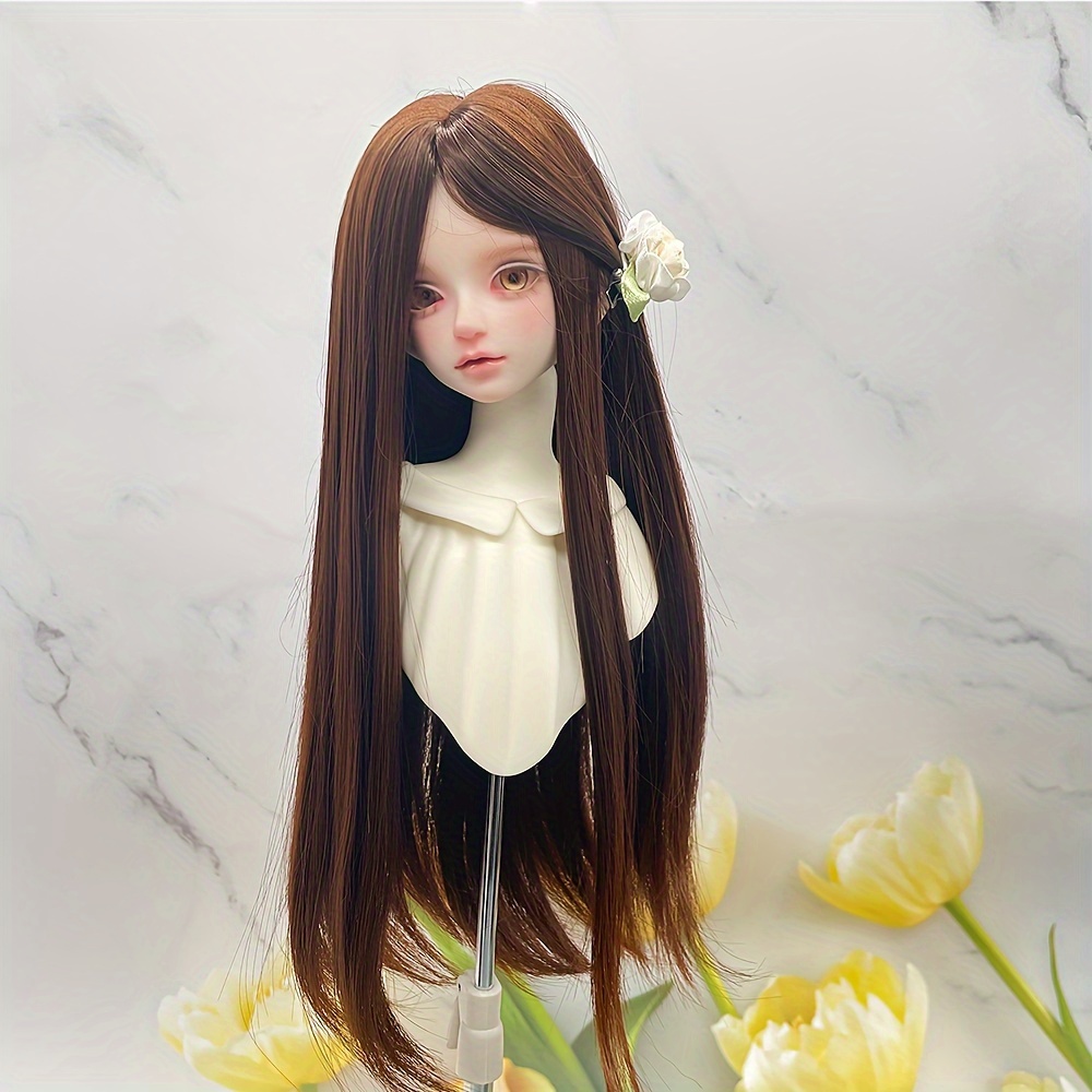 Perruque Pour Poupée BJD 1/3 - Frange Droite, Longueur Épaules, Fibre à Haute Température